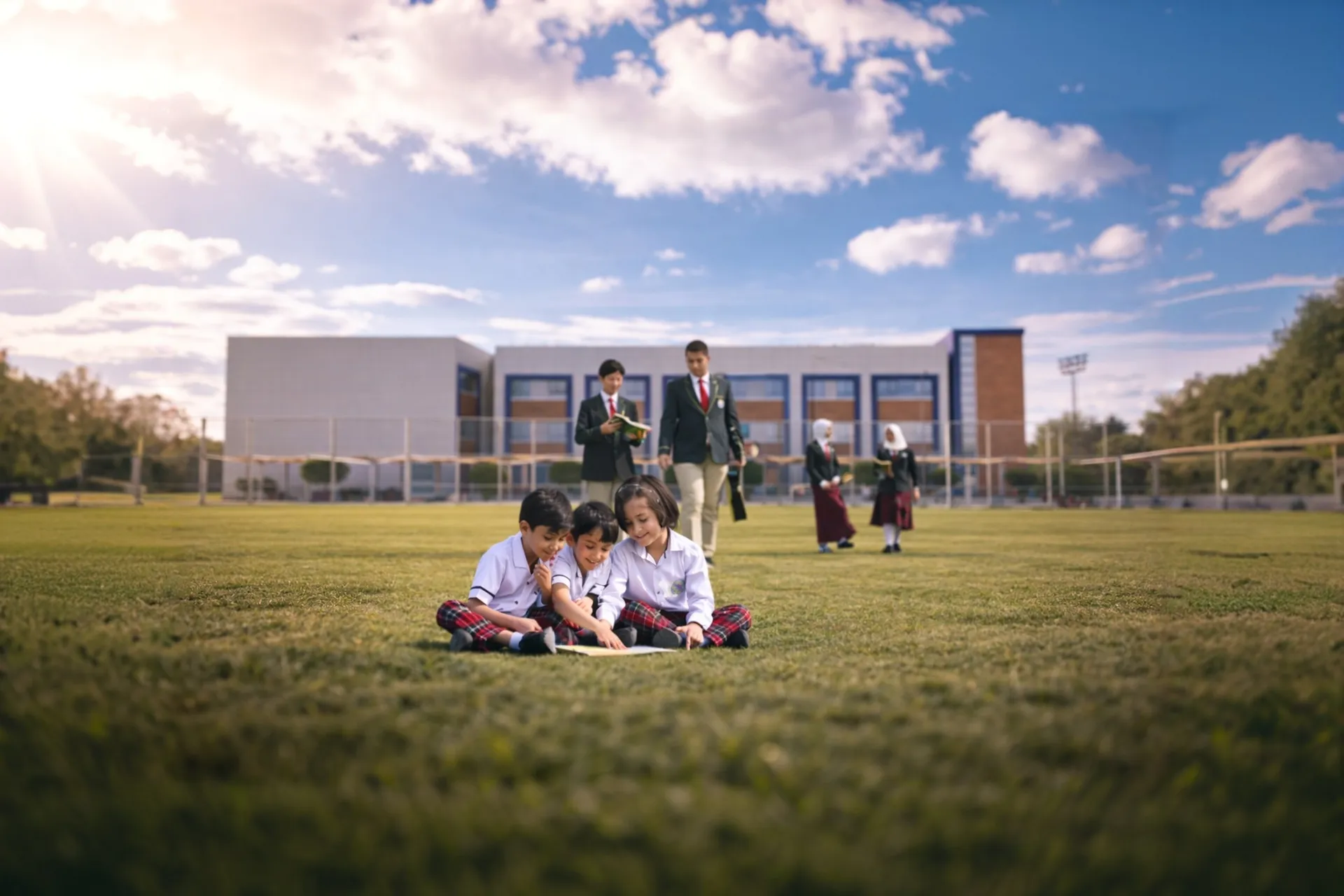 Students in school uniform